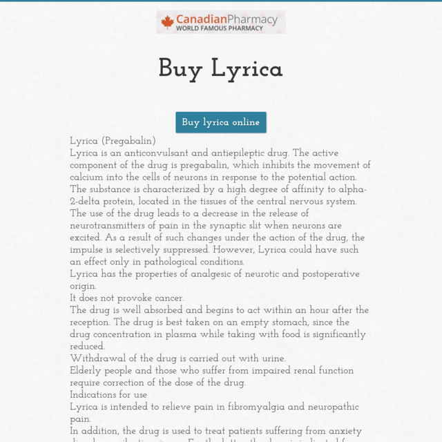 Buy Lyrica