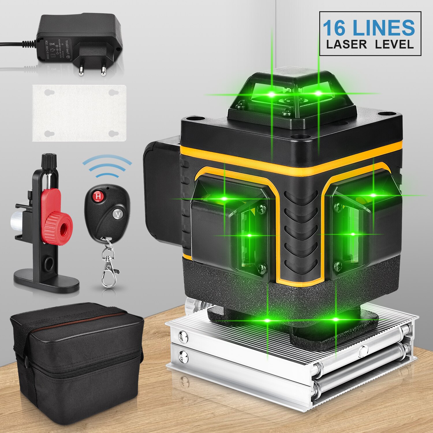 GOXAWEE 16 Lines 4D Laser Level Self Leveling 360 Horizontal And Vertical Cross Super Powerful Green Laser Level nivel láser|Laser Levels|   - AliExpress