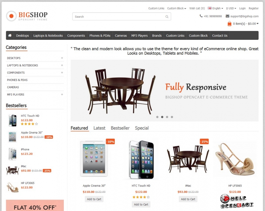 Скачать шаблон OPENCART Bigshop - Multi-Purpose Responsive