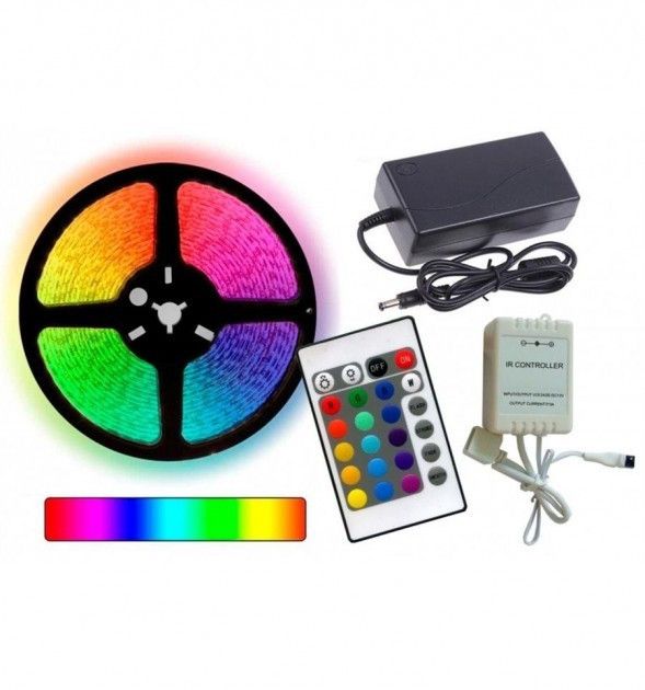 Комплект Светодиодная лента многоцветная 3528 RGB комплект 5м c пультом - Купити товари для дому в інтернет-магазині leo-shop